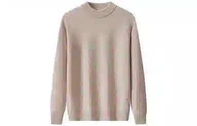 恒源祥 纯羊毛加厚半高领针织长袖毛衣 男款