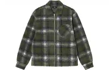 Stussy Shadow Plaid Sherpa Zip Shirt
