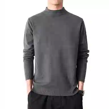 【dme】 基础款时尚百搭针织打底衫纯色高级感宽松半高领毛衣 男款