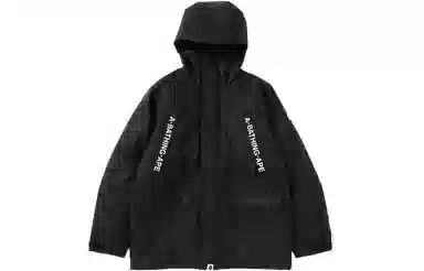 A BATHING APE Logo Print Hoodie Black