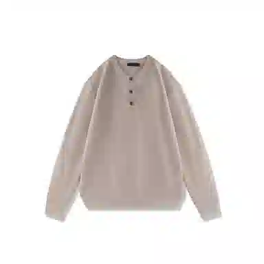 我是大卫 美式亨利领毛衣内搭打底衫休闲慵懒宽松潮流长袖针织衫 男女同款