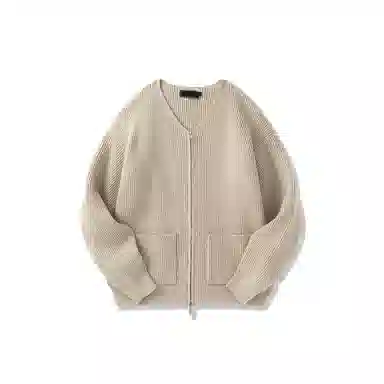 SHANTREE Casual Zip Knit Jacket