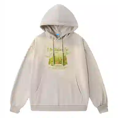 海底小纵队 美式高街复古油画创意花卉个性字母印花简约基础款重磅舒适百搭宽松休闲时尚高级感套头落肩校园风长袖卫衣 男女同款