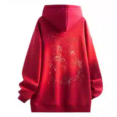 Qnxeey Vintage Ink Print Hoodie