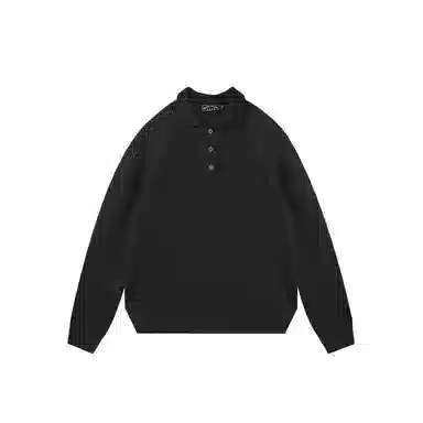 我是大卫 韩版气质纯色慵懒风翻领重磅高级日系针织衫 男女同款