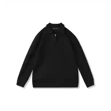 我是大卫 港风复古小众半拉链翻领设计感宽松套头针织衫 男女同款