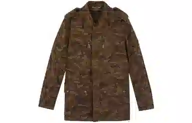 Saint Laurent Camouflage Jacket Brown