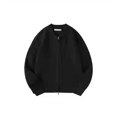 我是大卫 拉链开衫韩版宽松纯色圆领百搭针织衫 男女同款