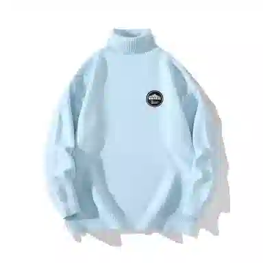 三体 地球文明系列 简约基础款字母印花绣标纯色保暖加厚柔软舒适高领套头百搭宽松内搭外穿学生多巴胺日常通勤针织衫 男女同款