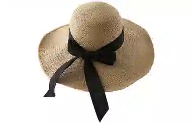 优幽兰 出游系带精致显脸小洋气赫本风海边防紫外线可折叠 聚酯纤维 防晒帽 女款