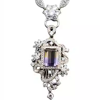 阿黛丽 紫黄晶 水晶 玉石吊坠 女款