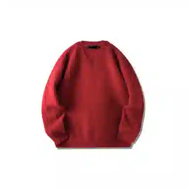 SHANTREE V-Neck Knit Sweater Red