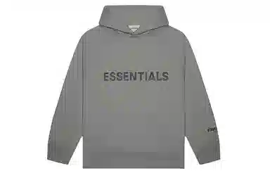 Fear of God Essentials FW20 3D Silicon Applique Pullover Hoodie Charcoal Cement Logo
