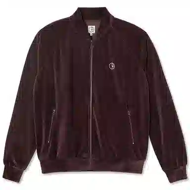Polar Skate Co Velvet Jacket Burgundy