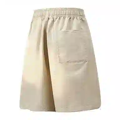 兰缪 日系简约纯色基础款日常通勤舒适美式复古透气户外运动百搭宽松五分裤休闲短裤 男女同款