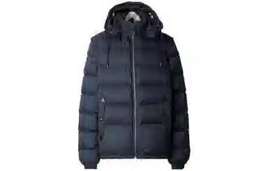 Burberry Quilted Down Hoodie Jacket Navy