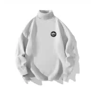 三体 地球文明系列 简约基础款字母印花绣标纯色保暖加厚柔软舒适高领套头百搭宽松内搭外穿学生多巴胺日常通勤针织衫 男女同款