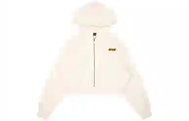 Drew House Cropped Zip Up Hoodie Off-white