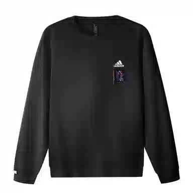 adidas Logo Print Crewneck Sweatshirt Black