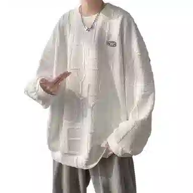 玉儿恋 纯色宽松圆领落肩套头长袖卫衣 男女同款