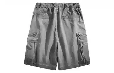 大卫贝肯 美式复古高街双口袋设计纯色直筒舒适休闲百搭宽松五分裤休闲工装短裤 男女同款