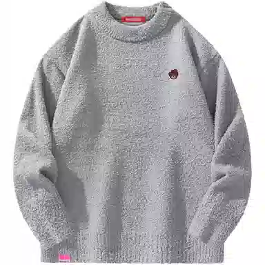 帕丁顿熊 基础款休闲慵懒风小熊胸针纯色宽松保暖加厚针织衫 男女同款