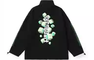 XXGOGO Cyberpunk Dice Letter Print Waffle Jacket