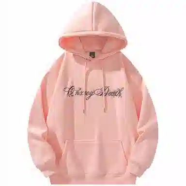 Qnxeey Vintage Ink Print Hoodie