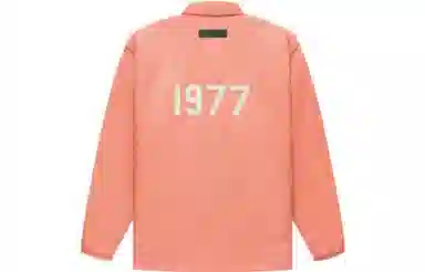 Fear of God Essentials FW22 1977 Nylon Coaches Jacket Coral Logo