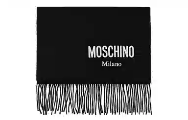Moschino Logo Tassel Scarf Black