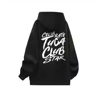 啄木鸟 美式高街复古背面印花休闲宽松卫衣 男女同款 黑色