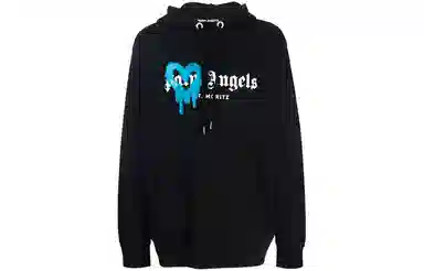 Palm Angels FW21 Spray Heart Logo Hoodie Black