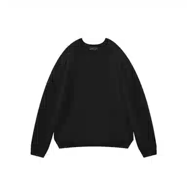 我是大卫 美式纯色高级感套头打底长袖宽松百搭慵懒风针织衫 男女同款