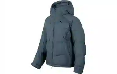 PUMA Logo Print Hoodie Jacket Blue