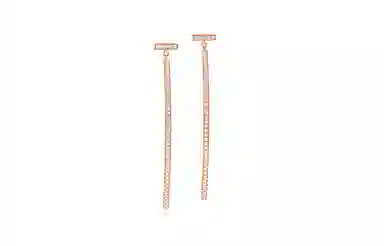 Tiffany & Co. T Series Full Diamond T Bar Earrings 18K Rose Gold