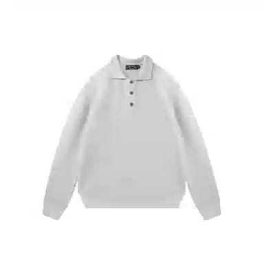 我是大卫 韩版气质纯色慵懒风翻领重磅高级日系针织衫 男女同款