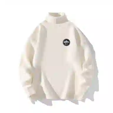 三体 地球文明系列 简约基础款字母印花绣标纯色保暖加厚柔软舒适高领套头百搭宽松内搭外穿学生多巴胺日常通勤针织衫 男女同款