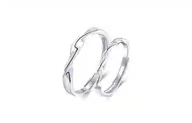 牧言 简约小众高级感 莫比乌斯交织缠绕对戒可调节指环 共度爱河情侣戒指 男女同款情侣款