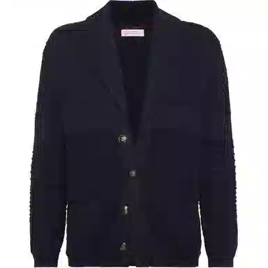 Brunello Cucinelli Navy Knit Cardigan