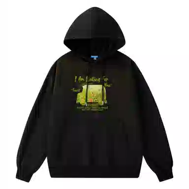 海底小纵队 美式高街复古油画创意花卉个性字母印花简约基础款重磅舒适百搭宽松休闲时尚高级感套头落肩校园风长袖卫衣 男女同款