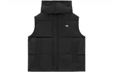 DIESEL Logo Vest with Detachable Hood Black