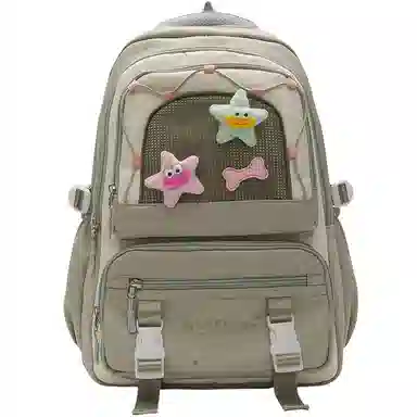 醇龙 可爱高中生初中生学生女大学生休闲旅游轻便电脑背包 帆布 双肩包 常规 女款 多色