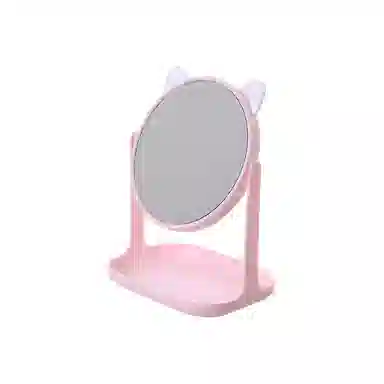米甜兔 卡通猫耳白色化妆镜 便携