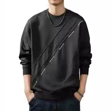 贵色 高端拼接宽松圆领套头卫衣 男款