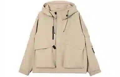 鸭鸭  纯色宽松连帽  防风冲锋衣 男女同款