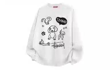 REXSHION Retro Cartoon Dog Logo Sweatshirt