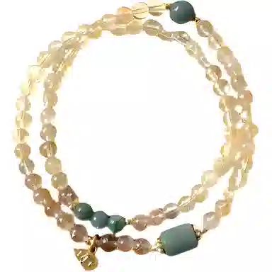 【开心最重要】 指尖瑰宝 福禄双全转运招财八方来财吸金纳福没烦恼诸事顺利做个#好运天然 黄水晶 手串 男女同款情侣款