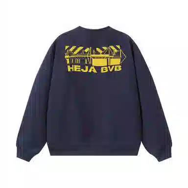 普鲁士多特蒙德 背面潮流休闲简约字母印花百搭圆领长袖卫衣 男女同款