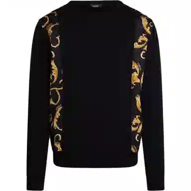 范思哲 太阳花套头长袖卫衣 男款 黑色