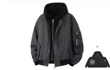 大卫贝肯 美式高街基础经典休闲百搭加厚假两件连帽棉服 男女同款